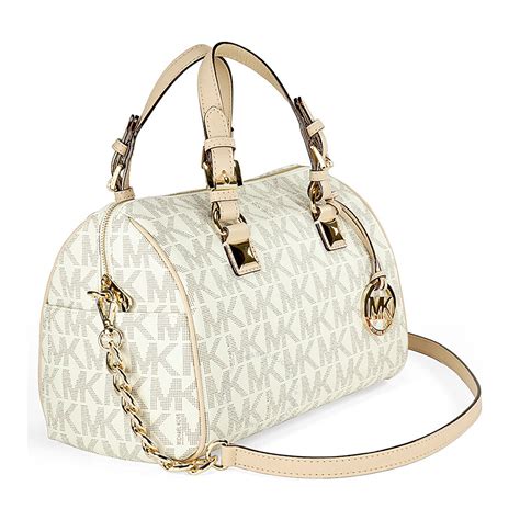 michael kors grayson medium satchel handbag in vanilla pod cream